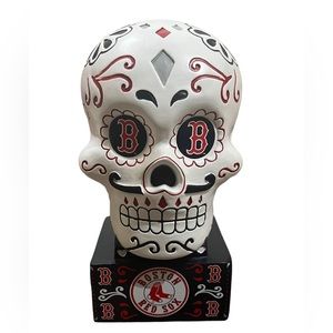 NWT Boston Red Sox sugar skull statue red and white